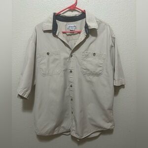 Carhartt Men’s XL Button Down Work Shirt Beige Utility Rugged Carpenter Style
